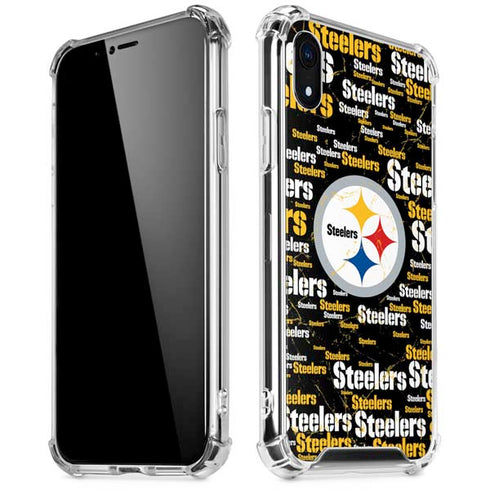 NFL Pittsburgh Steelers Black Blast iPhone XR Clear Case
