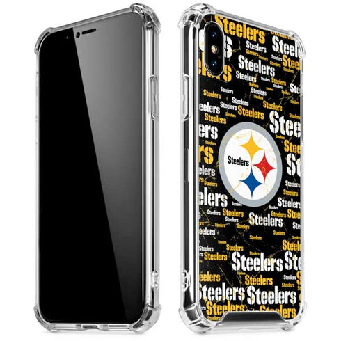 NFL Pittsburgh Steelers Black Blast iPhone XS Max Clear Case