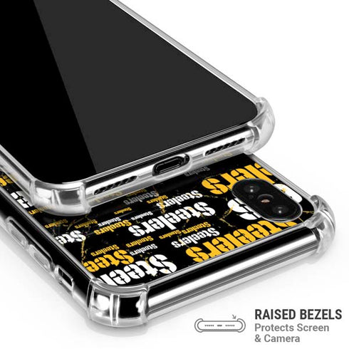 NFL Pittsburgh Steelers Black Blast iPhone XS Max Clear Case