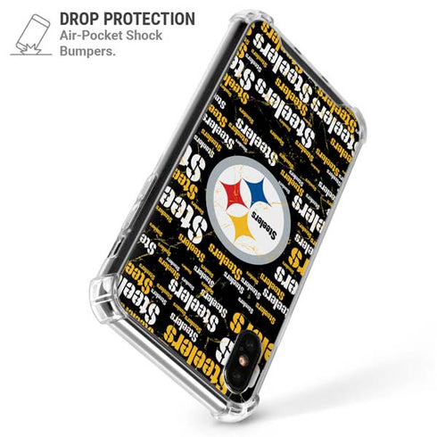 NFL Pittsburgh Steelers Black Blast iPhone XS Max Clear Case