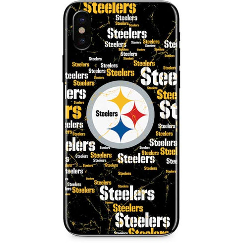 NFL Pittsburgh Steelers Black Blast iPhone XS Skin