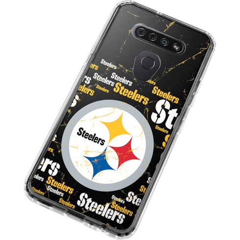 NFL Pittsburgh Steelers Black Blast LG K51/Q51 Clear Case
