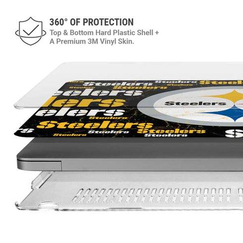 NFL Pittsburgh Steelers Black Blast MacBook Pro 16in (2021-25) Case plus Skin