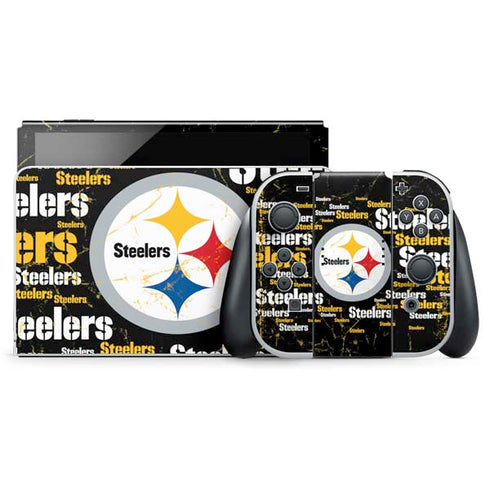 NFL Pittsburgh Steelers Black Blast Nintendo Switch OLED (2021) Skin
