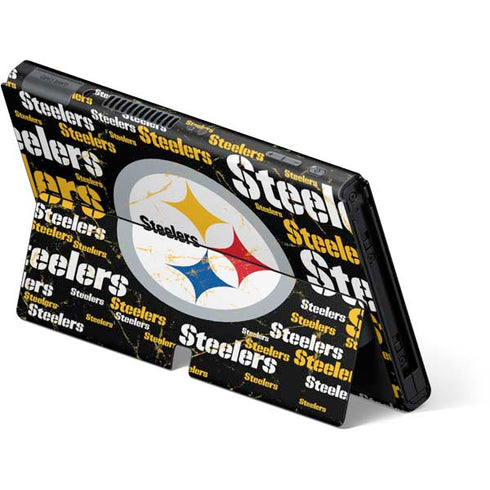 NFL Pittsburgh Steelers Black Blast Nintendo Switch OLED (2021) Skin