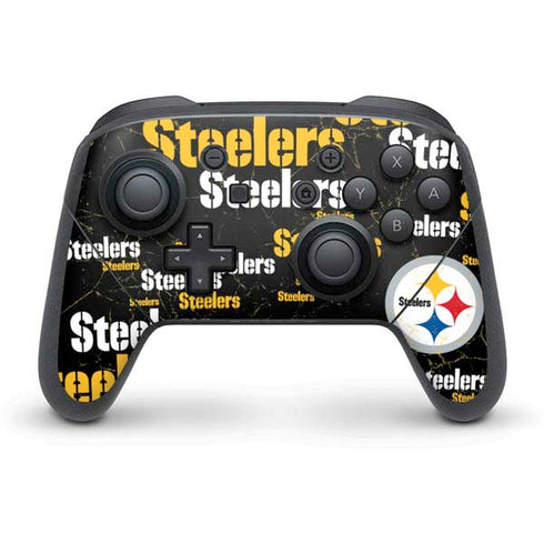 NFL Pittsburgh Steelers Black Blast Nintendo Switch Pro Controller Skin