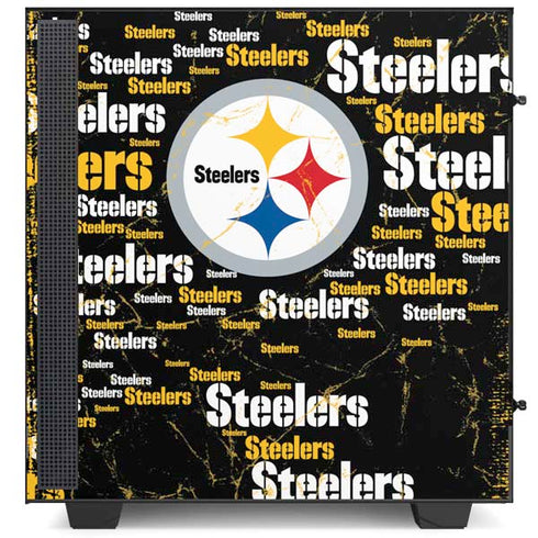 NFL Pittsburgh Steelers Black Blast NZXT H510 Compact ATX Mid-Tower Case Skin