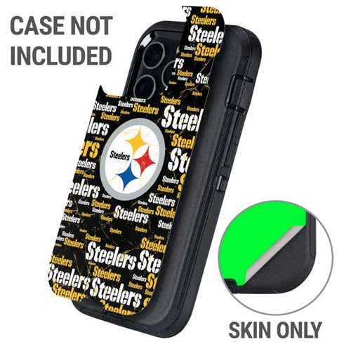 NFL Pittsburgh Steelers Black Blast Otterbox Defender iPhone Skin