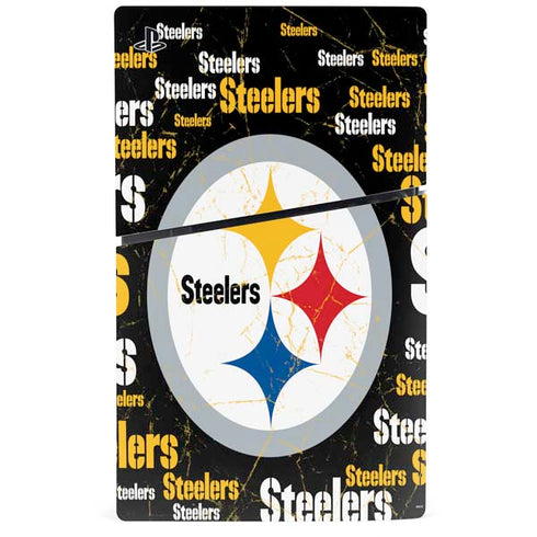 NFL Pittsburgh Steelers Black Blast PS5 Slim Digital Edition Bundle Skin