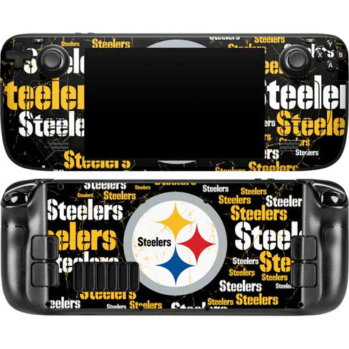 NFL Pittsburgh Steelers Black Blast Steam Deck Handheld Gaming Computer Skin