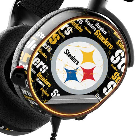 NFL Pittsburgh Steelers Black Blast SteelSeries Arctis 3 Skin