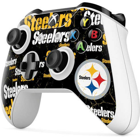 NFL Pittsburgh Steelers Black Blast Xbox One S Controller Skin