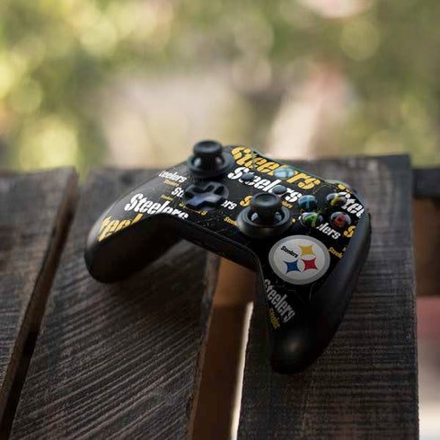NFL Pittsburgh Steelers Black Blast Xbox One S Controller Skin