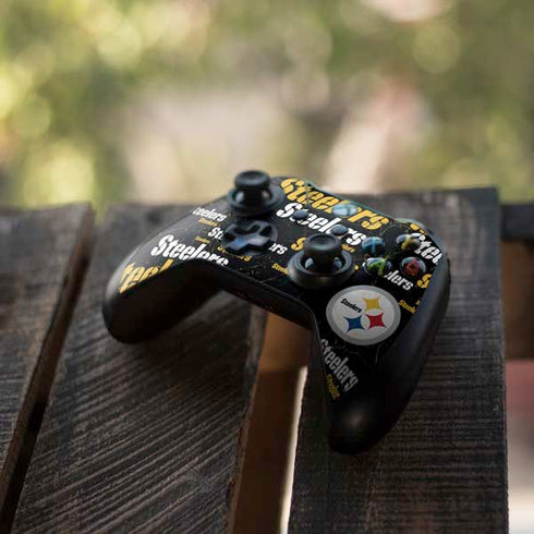 NFL Pittsburgh Steelers Black Blast Xbox One X Controller Skin