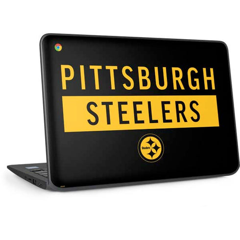 NFL Pittsburgh Steelers Black Performance Series HP Chromebook Skin
