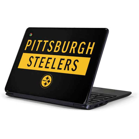 NFL Pittsburgh Steelers Black Performance Series Samsung Chromebook Skin