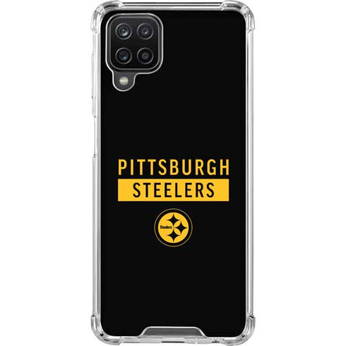 NFL Pittsburgh Steelers Black Performance Series Galaxy A12 Clear Case