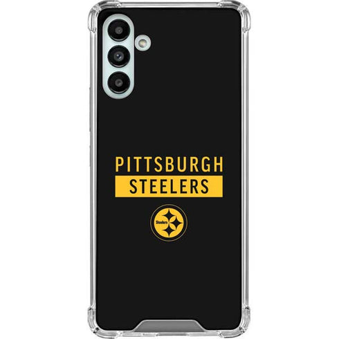 NFL Pittsburgh Steelers Black Performance Series Galaxy A13 5G Clear Case