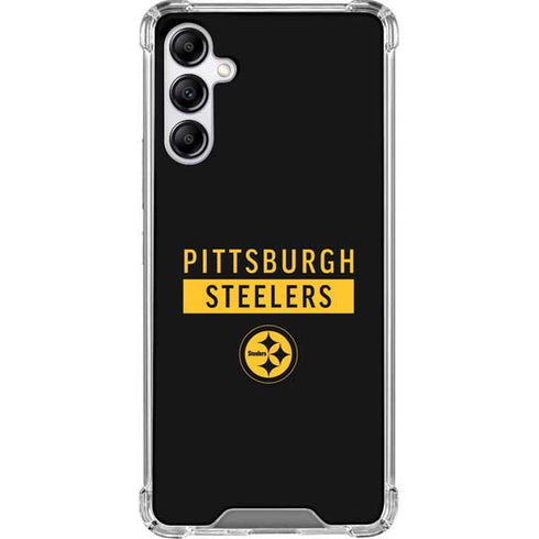 NFL Pittsburgh Steelers Black Performance Series Galaxy A14 5G Clear Case