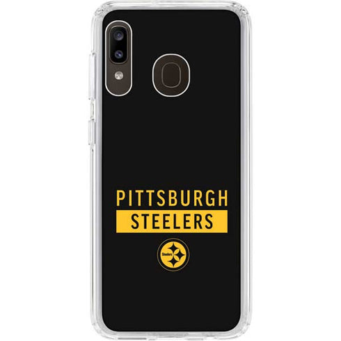 NFL Pittsburgh Steelers Black Performance Series Galaxy A20 Clear Case