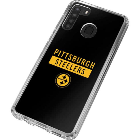 NFL Pittsburgh Steelers Black Performance Series Galaxy A21 Clear Case