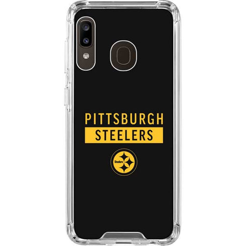 NFL Pittsburgh Steelers Black Performance Series Galaxy A30 Clear Case