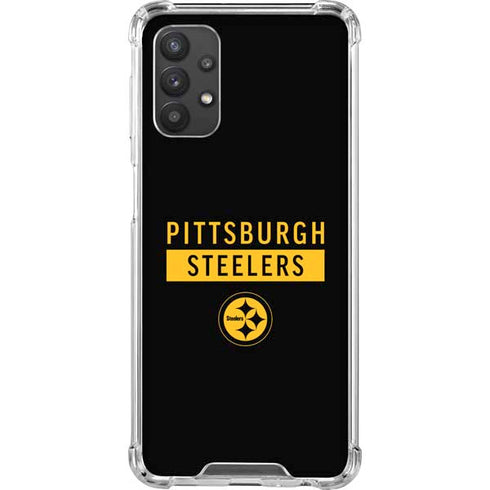 NFL Pittsburgh Steelers Black Performance Series Galaxy A32 5G Clear Case