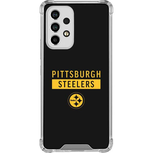NFL Pittsburgh Steelers Black Performance Series Galaxy A33 5G Clear Case