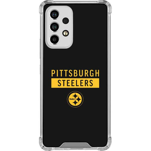 NFL Pittsburgh Steelers Black Performance Series Galaxy A53 5G Clear Case