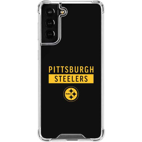 NFL Pittsburgh Steelers Black Performance Series Galaxy S21 FE Clear Case