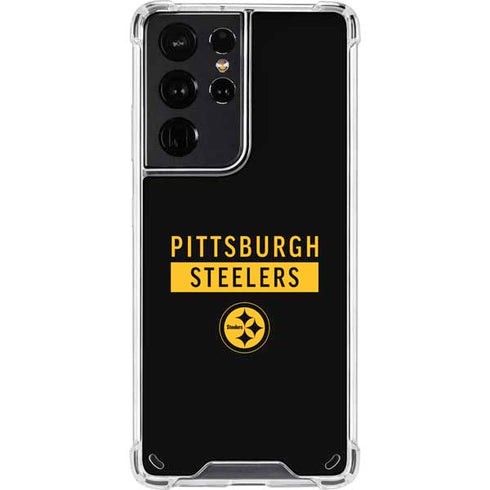 NFL Pittsburgh Steelers Black Performance Series Galaxy S21 Ultra 5G Clear Case