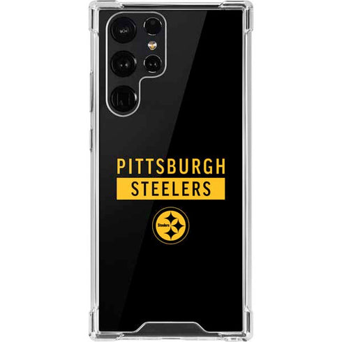 NFL Pittsburgh Steelers Black Performance Series Galaxy S22 Ultra Clear Case