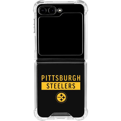 NFL Pittsburgh Steelers Black Performance Series Galaxy Z Flip5 5G Clear Case