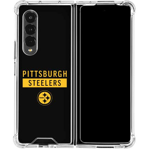 NFL Pittsburgh Steelers Black Performance Series Galaxy Z Fold4 5G Clear Case