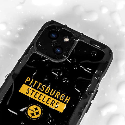 NFL Pittsburgh Steelers Black Performance Series iPhone 13 Mini Waterproof Case