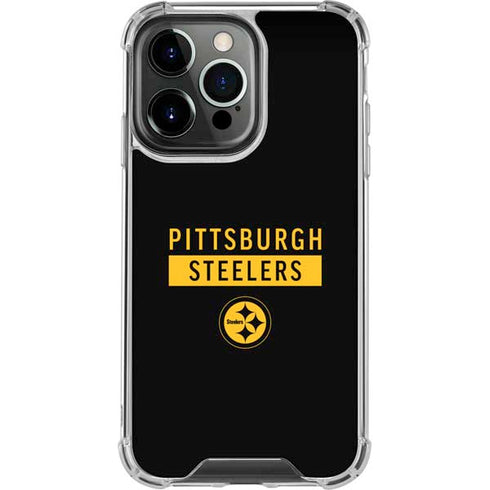 NFL Pittsburgh Steelers Black Performance Series iPhone 14 Pro Clear Case
