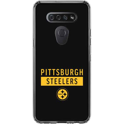 NFL Pittsburgh Steelers Black Performance Series LG K51/Q51 Clear Case