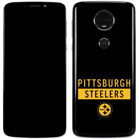 NFL Pittsburgh Steelers Black Performance Series Moto E5 Plus Skin
