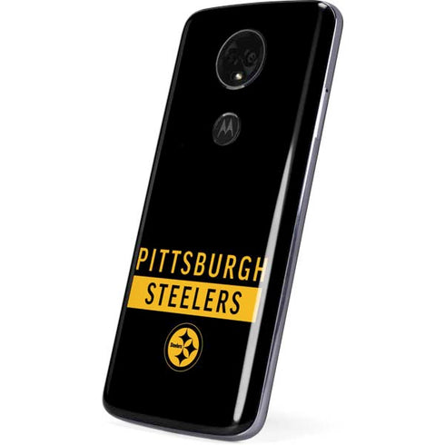 NFL Pittsburgh Steelers Black Performance Series Moto E5 Plus Skin