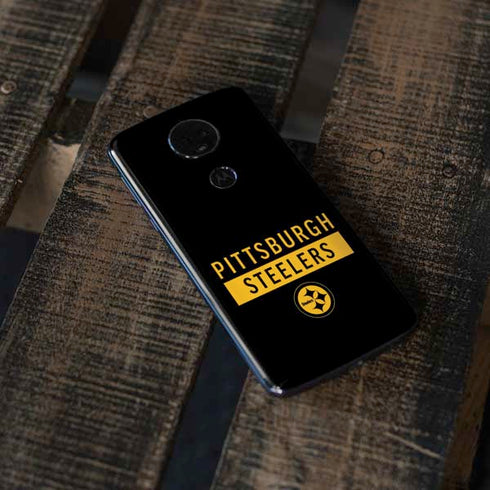 NFL Pittsburgh Steelers Black Performance Series Moto E5 Plus Skin