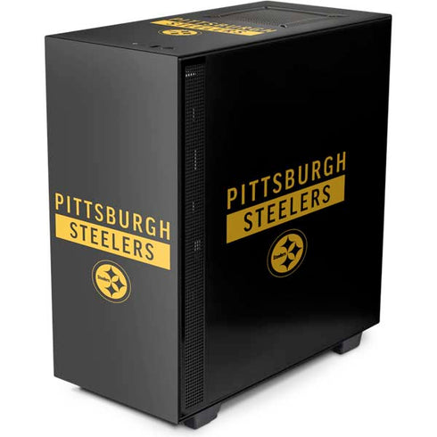 NFL Pittsburgh Steelers Black Performance Series NZXT H510 Compact ATX Mid-Tower Case Skin