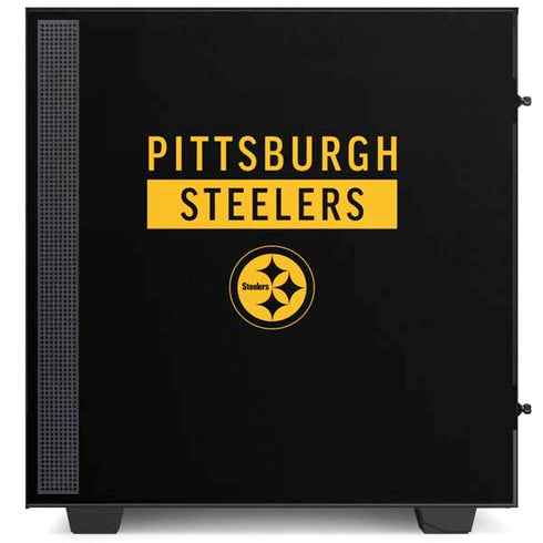 NFL Pittsburgh Steelers Black Performance Series NZXT H510 Compact ATX Mid-Tower Case Skin