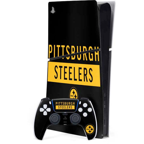 NFL Pittsburgh Steelers Black Performance Series PS5 Slim Digital Edition Console Skin