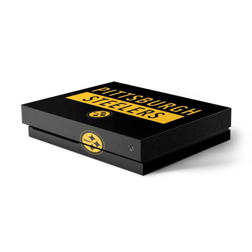 NFL Pittsburgh Steelers Black Performance Series Xbox One X Console Skin