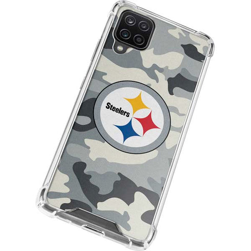 NFL Pittsburgh Steelers Camo Galaxy A12 Clear Case