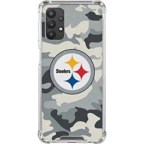 NFL Pittsburgh Steelers Camo Galaxy A32 5G Clear Case
