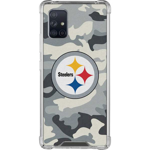 NFL Pittsburgh Steelers Camo Galaxy A71 5G Clear Case