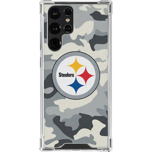 NFL Pittsburgh Steelers Camo Galaxy S24 Ultra Clear Case