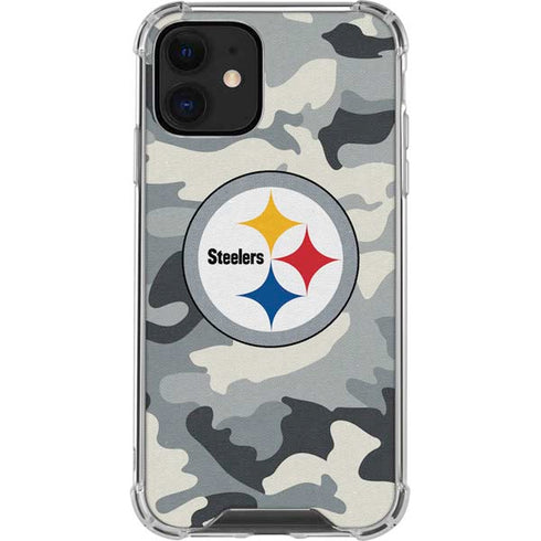 NFL Pittsburgh Steelers Camo iPhone 12 Mini Clear Case
