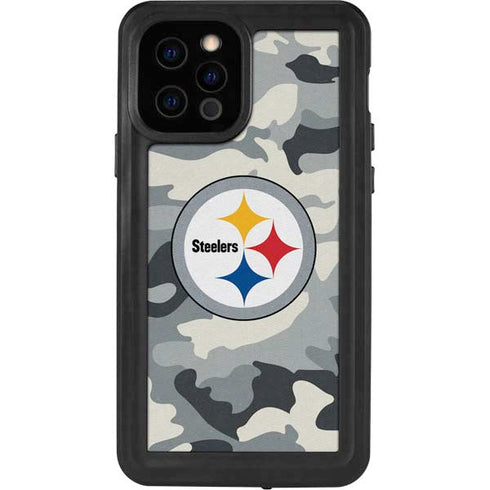 NFL Pittsburgh Steelers Camo iPhone 12 Pro Waterproof Case